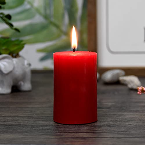 2" Diameter x 3" H Red Pillar Candle