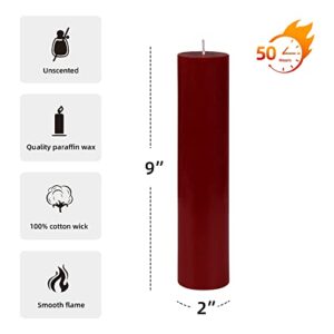 2 x 9 Red Pillar Candle