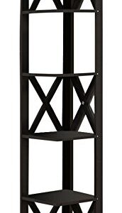 Kings Brand Furniture - Corner Unit 5 Tier Bookshelf/Bookcase Display Stand, Espresso