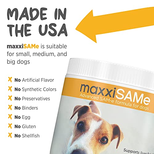 maxxipaws maxxiSAMe Sam-e Supplement for Dogs - Dog Liver and Cognitive Brain Support - Given with Food Powder 5.3 oz