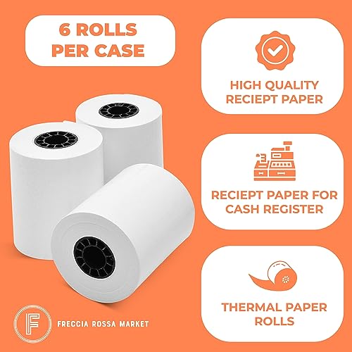 Freccia Rossa Market, 2 1/4" X 165' Thermal Cash Register POS Receipt Paper (6 Rolls)