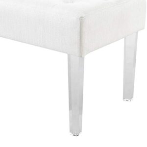 Linon Ella Glitz Acrylic Leg Bench, 35"Wx17"Dx18"H, White