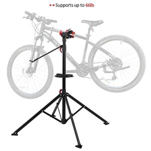 Yaheetech Bike Repair Stand Height Adjustable with Multiple Quick Release Telescopic Arm Tool Tray for Home Bicycle Mechanic