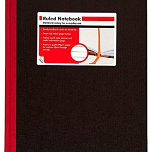 Black n' Red Casebound Hardcover Notebook, 11-3/4" x 8-1/4", Black/Red, 96 Ruled Sheets, Sold as 6 Pack (D66174)