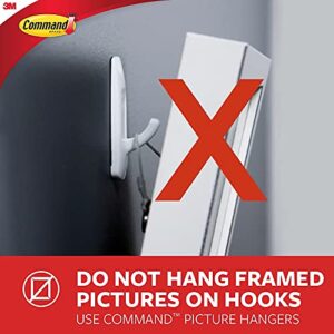 Command 17001Es Reusable Adhesive Hooks, Medium, Holds 3 Lb., 2/Pk, We