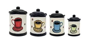 ack tuscany colorful coffee bean collection (4pc canister set)