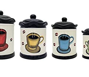 ACK Tuscany Colorful Coffee Bean Collection (4PC Canister Set)