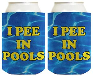 funny summer party coolie i pee in pools 2 pack can coolies
