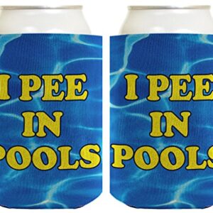 Funny Summer Party Coolie I Pee In Pools 2 Pack Can Coolies