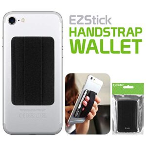 Cellet EZStick Self Adhesive Slim ID and Credit Card Holder Stick-On Phone Wallet and Holding Strap Compatible with Phone 11/11 Pro Xr Xs/Max X 8/Plus Note 10 9 Galaxy S10/Plus 5G S9 S8 Pixel 3 XL