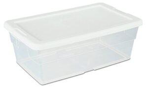sterilite storage box 13.5" x 8.3" x 4.8", 6 qt. clear - pack of 6