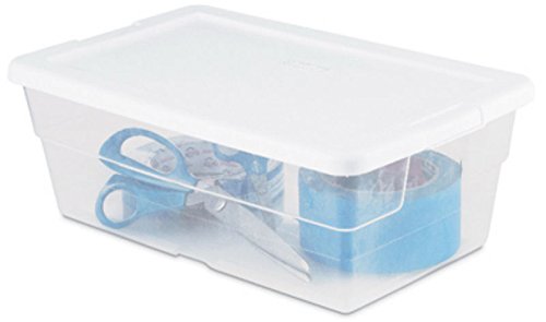 Sterilite Storage Box 13.5" X 8.3" X 4.8", 6 Qt. Clear - Pack of 6