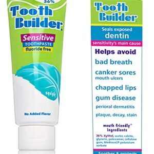 Squigle Tooth Builder SLS Free Toothpaste (Stops Tooth Sensitivity) Prevents Canker Sores, Cavities, Perioral Dermatitis, Bad Breath, Chapped Lips - 4 Pack