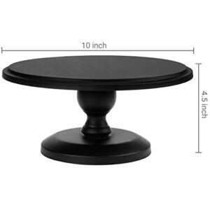 MyGift® Black Metal 10-Inch Cake Stand, Decorative Cupcake, Dessert and Appetizer Plate Pedestal Stand