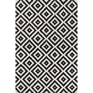 nuLOOM Kellee Hand Tufted Geometric Wool Area Rug, 5x8, Black