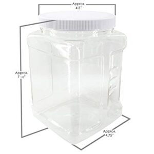 8 Pack of 64 oz PET Containers, Clear Plastic Kitchen Food Storage with Grip