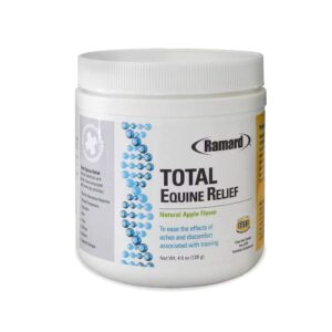 ramard total equine relief - total equine supplement to care for joint & tendon health, horse feed to address swelling & discomfort, supplement for horses' performance, 1 jar apple flavor (4.5 oz).