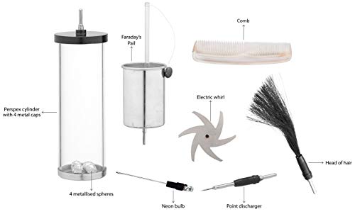 Electrostatics Kit, 7 Pieces - Designed to be Used with Eisco Labs Van De Graaff and Wimshurst Machines - Eisco Labs