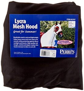perri's improved mesh lycra mane hood, black, large