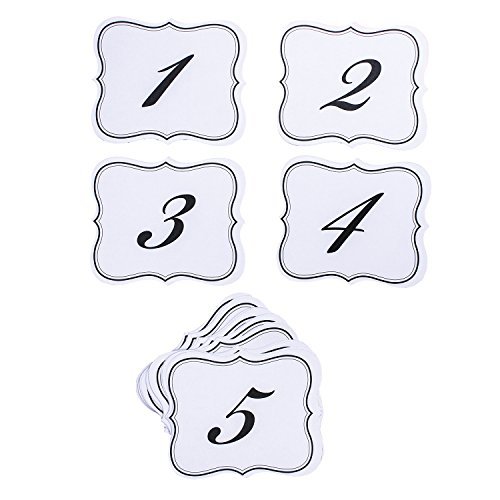 Numbers 1-25 Elegant Table Cards Wedding Reception Double Side Decorations