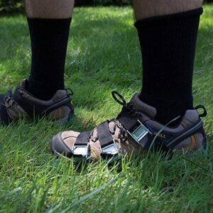 Punchau Lawn Aerator Shoes w/Metal Buckles and 3 Straps - Heavy Duty Spiked Sandals for Aerating Your Lawn or Yard