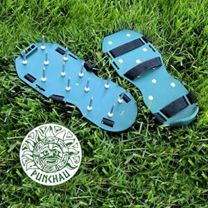 Punchau Lawn Aerator Shoes w/Metal Buckles and 3 Straps - Heavy Duty Spiked Sandals for Aerating Your Lawn or Yard