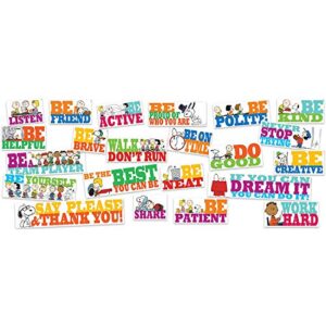 Eureka Snoopy and Peanuts Positive Quotes Classroom Bulletins, 0.1'' x 18'' x 28'', Be All You Can Be, 22pc