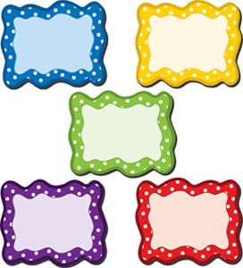 teacher created resources polka dots blank cards decorative magnet, 0.10" x 2.50" x 3", multicolor, 18 per set
