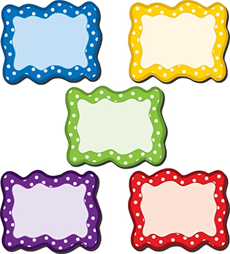 Teacher Created Resources Polka Dots Blank Cards Decorative Magnet, 0.10" x 2.50" x 3", Multicolor, 18 per Set