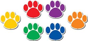 teacher created resources paw prints accents decorative magnet, 0.10" x 3" x 3", multicolor, 18 per set