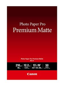 canonink photo paper, pro premium, matte 13x19 (50 sheets) (8657b010), white, a4