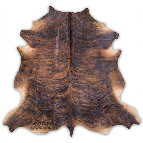 rodeo Cowhide Rug, Dark Brindle: XXL 6x8ft (180cmx240cm)