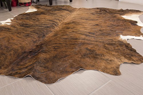 rodeo Cowhide Rug, Dark Brindle: XXL 6x8ft (180cmx240cm)