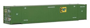 walthers scenemaster ho scale model of emp (green, yellow) 53' singamas corrugated side container,949-8503