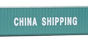 Walthers SceneMaster 949-8151 HO Scale Model of China Shipping (Green, White) 40' Corrugated Container