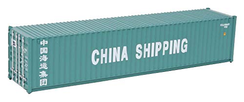 Walthers SceneMaster 949-8151 HO Scale Model of China Shipping (Green, White) 40' Corrugated Container