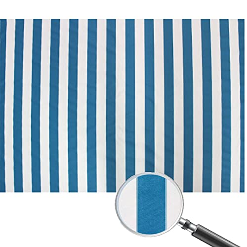 STRIPE CANVAS AWNING FABRIC WATERPROOF OUTDOOR FABRIC 60" Blue/WHTE (1 yard)