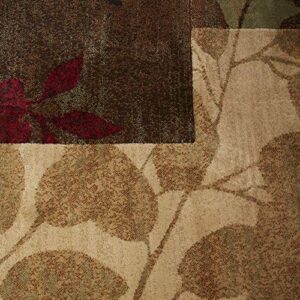 Home Dynamix Amelia Modern Area Rug | 6'7" x 9'10" Rectangle | Beige/Green/Red