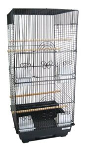 yml a6624 bar spacing tall square 4 perches bird cage, 14 x 16, black