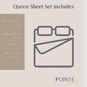 Pointehaven 300 Thread Count Printed Sheet Set, Sage, Queen