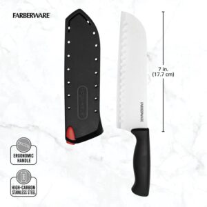 Farberware EdgeKeeper Santoko Knife, 7-inch Santoku, Stainless Steel