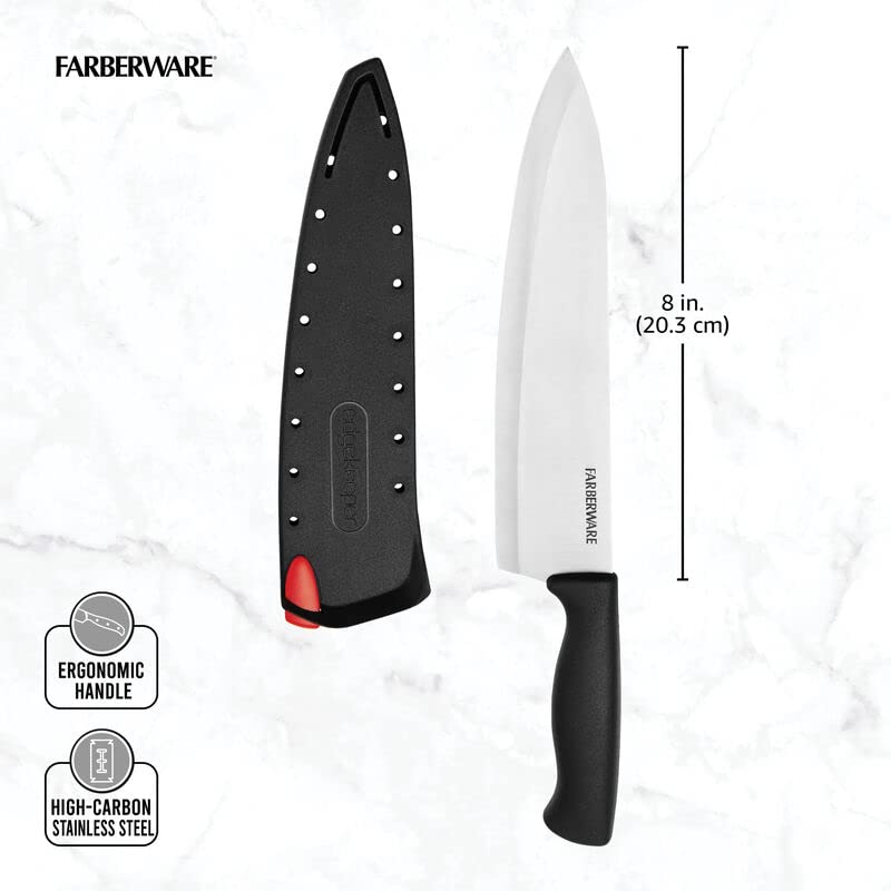 Farberware EdgeKeeper Chef's Knife, 8-inch, Black