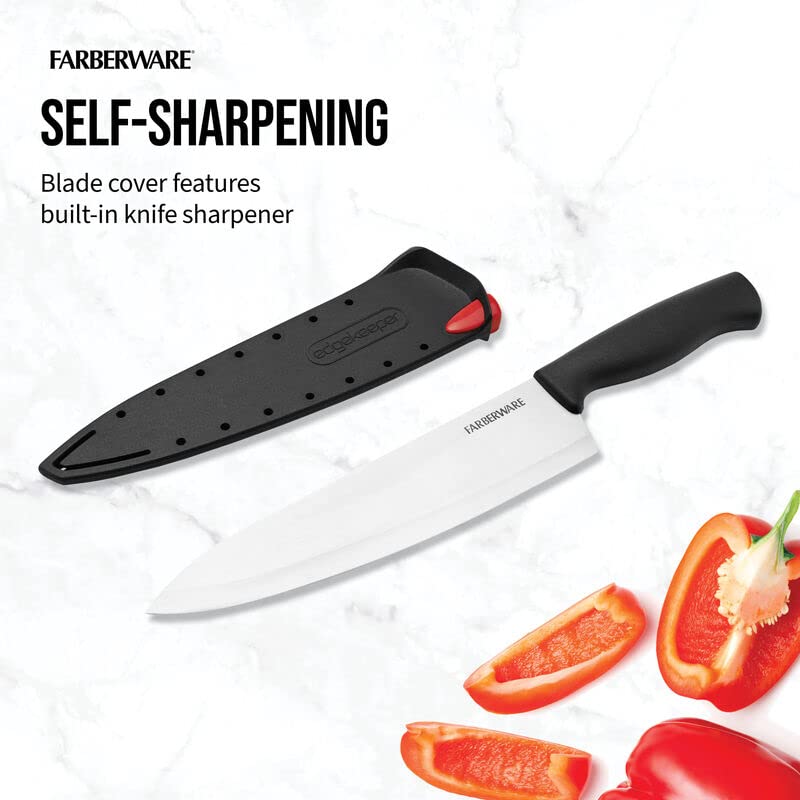 Farberware EdgeKeeper Chef's Knife, 8-inch, Black