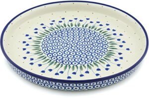 polish pottery cookie platter 10-inch water tulip