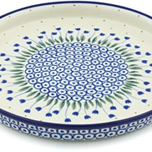 Polish Pottery Cookie Platter 10-inch Water Tulip