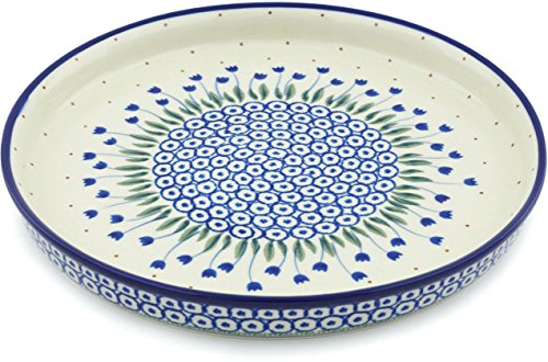 Polish Pottery Cookie Platter 10-inch Water Tulip