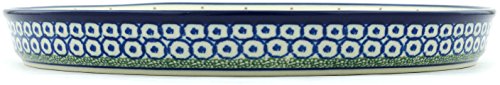 Polish Pottery Cookie Platter 10-inch Water Tulip