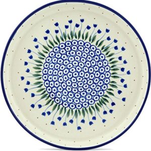 Polish Pottery Cookie Platter 10-inch Water Tulip