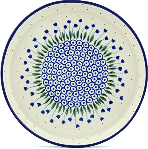 Polish Pottery Cookie Platter 10-inch Water Tulip