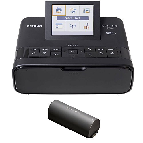 Canon SELPHY CP1300 Compact Photo Printer Battery Bundle (Black)